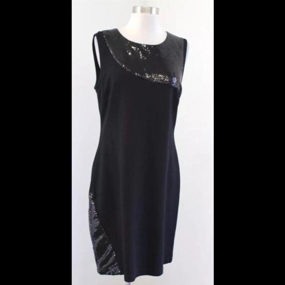 👗⚫️Boston Proper Size 4 Black Dress Sequin Embellishments
